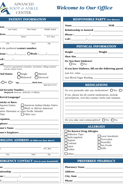 New Patient Form Fillable