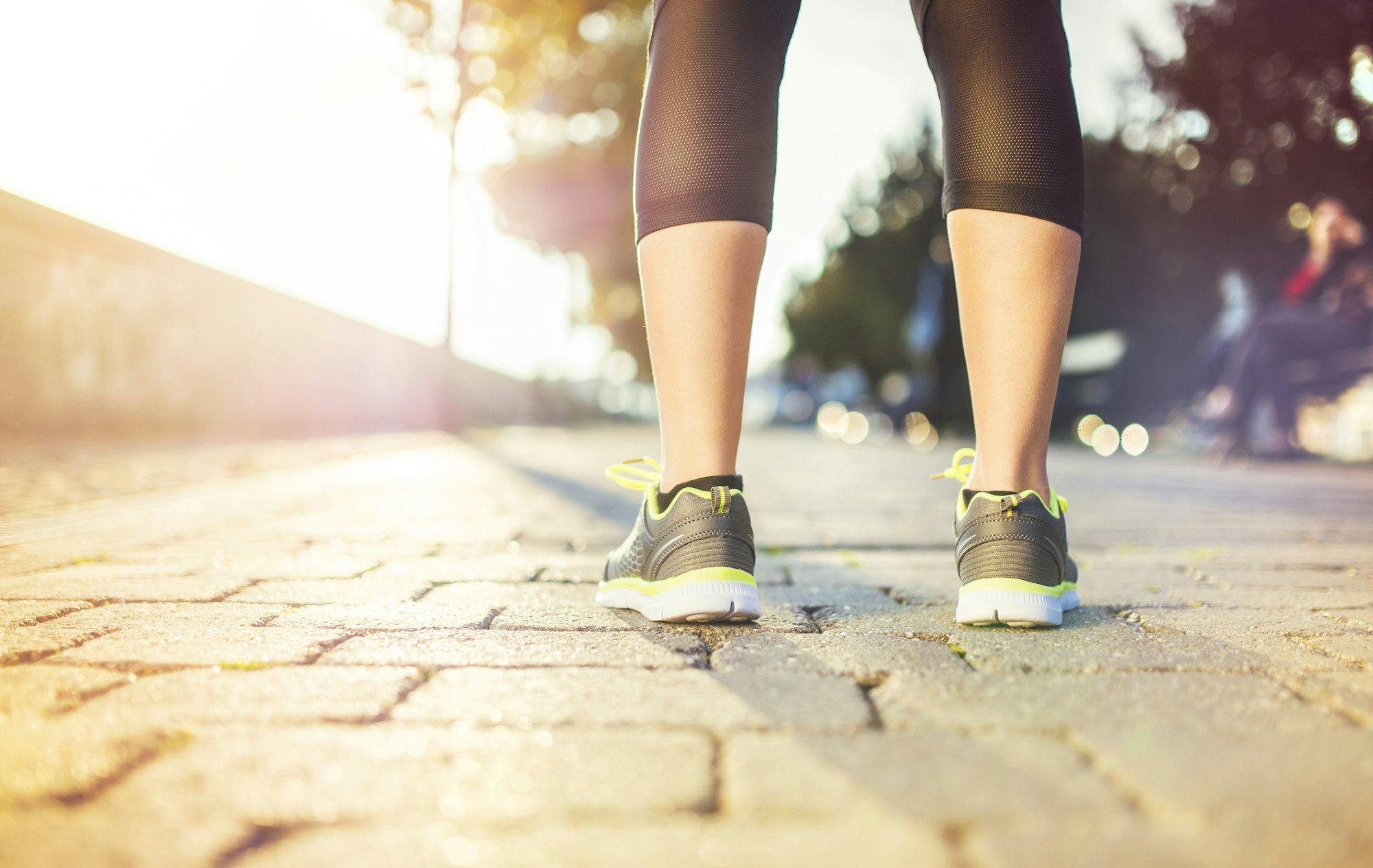 Female runner, feet closeup