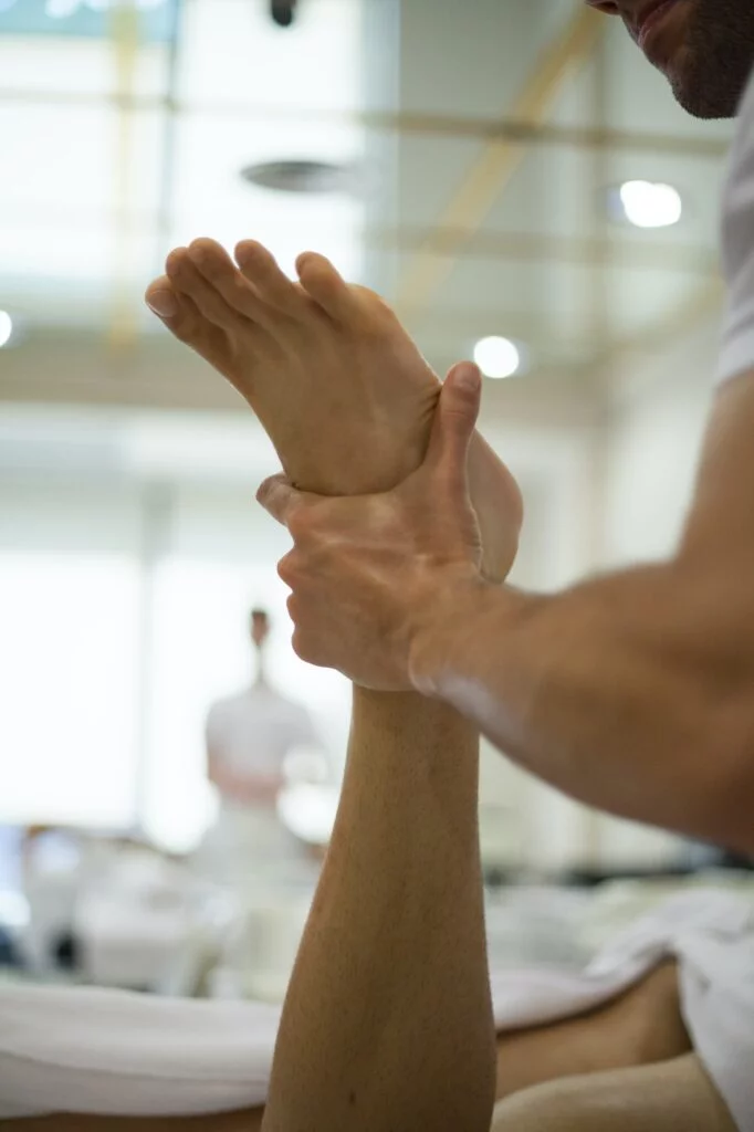 physiotherapist applying massage